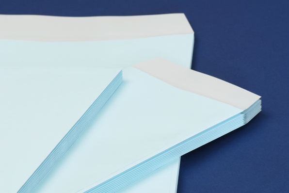 透けない封筒　印刷　個人情報保護　パステルブルー
